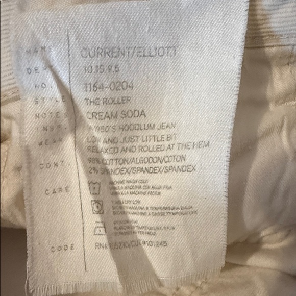 Current/Elliott Cream Soda Corduroy Jeans 27 - Picture 10 of 10